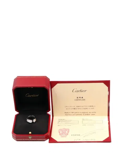 Pre-owned Cartier C2 Diamond Ring In Silver