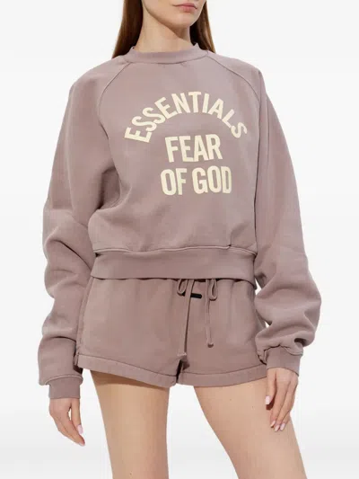 Essentials Logo-print Sweatshirt In Pink
