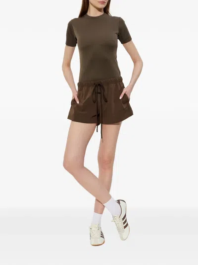 Essentials Drawstring Running Shorts In Brown