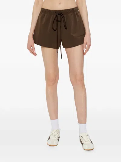 Essentials Drawstring Running Shorts In Brown