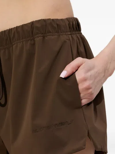 Essentials Drawstring Running Shorts In Brown