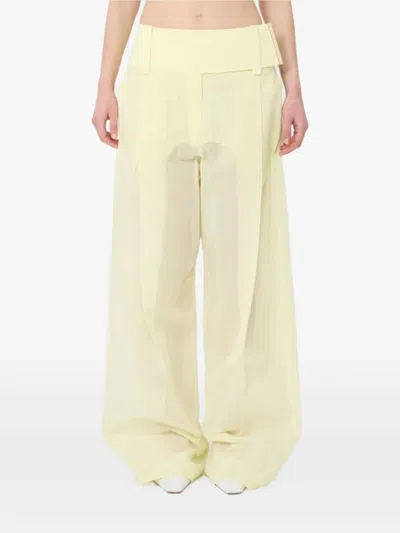 Sportmax Spsfavetta Trousers With Inserts In Yellow