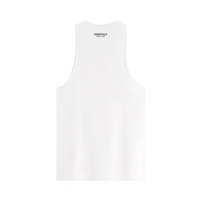 Essentials White Rib Tank Top In White