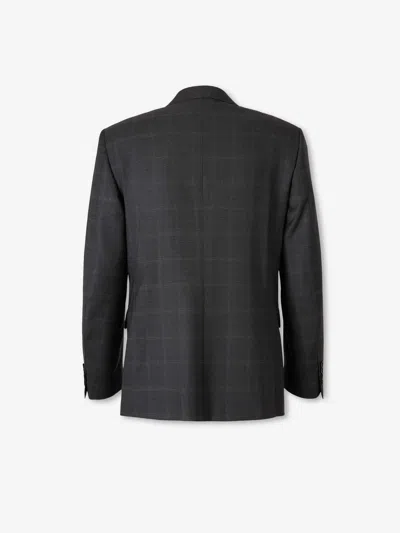 Canali Check-pattern Single-breasted Suit In Gray