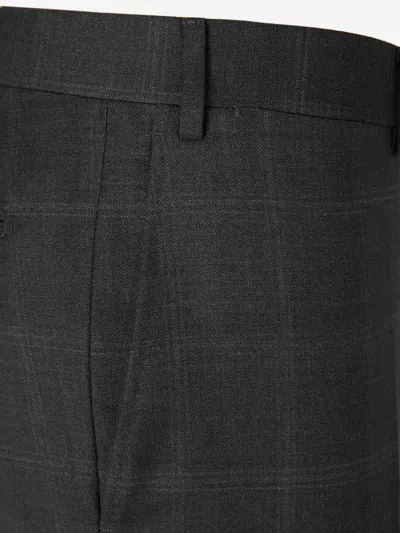 Canali Check-pattern Single-breasted Suit In Gray