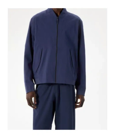 Veilance Diode Stretch Nylon Bomber Jacket In Blue