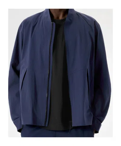 Veilance Diode Stretch Nylon Bomber Jacket In Blue