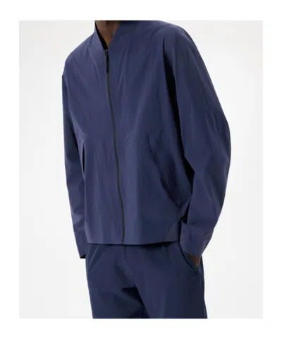 Veilance Diode Stretch Nylon Bomber Jacket In Blue