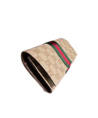 Gucci Long Wallet With Web In Blue