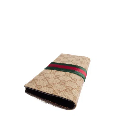 Gucci Portefeuille Long Avec Web In Brown