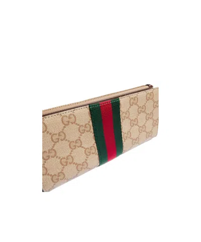 Gucci Portefeuille Long Avec Web In Brown