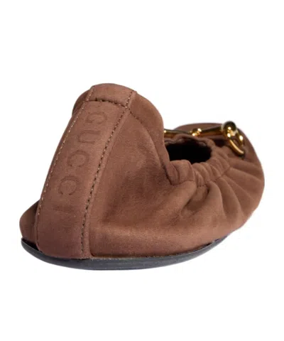 Gucci Light Brown Solid Ballet Flats In Brown