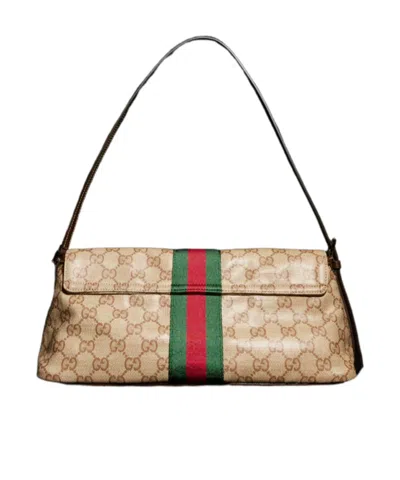 Gucci Medium Shoulder Bag With Web In Brown