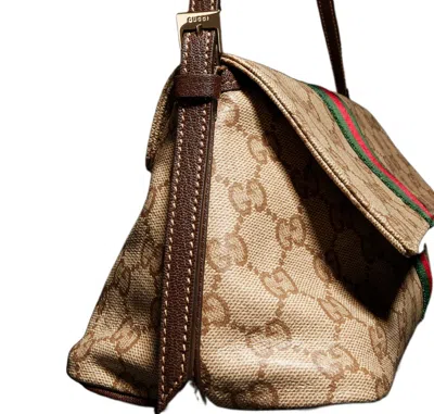 Gucci Medium Shoulder Bag With Web In Brown