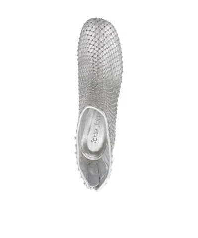 Forte Forte Strass Mesh Chic Anckle Boots In White