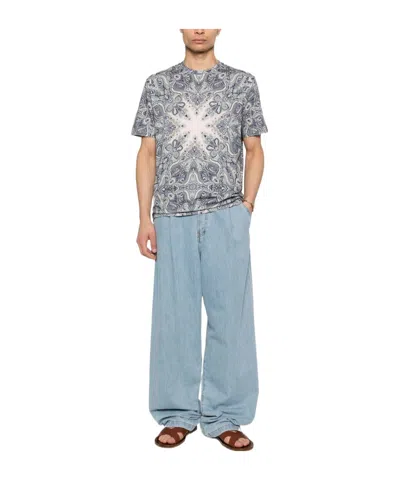 Etro Paisley-print T-shirt In Blue