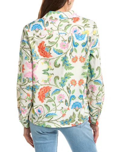 Colette Rose Button Front Top In Multi