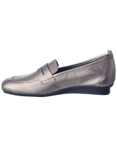 Arche Matana Leather Flat In Gray