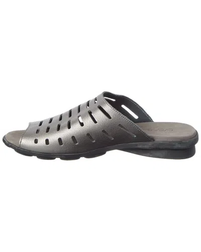 Arche Denymh Leather Flat In Gray