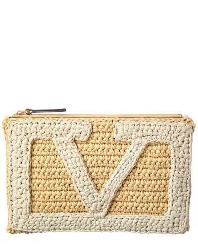 Valentino Garavani Vivasuperstar Crochet Clutch Bag In Brown