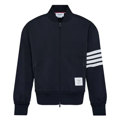 Thom Browne Classic Loopback 4-bar Bomber Men In Blue