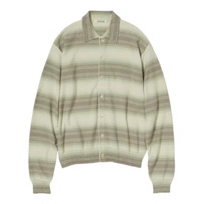 Auralee Cotton Silk Gradient Stripe Cardigan In Multi