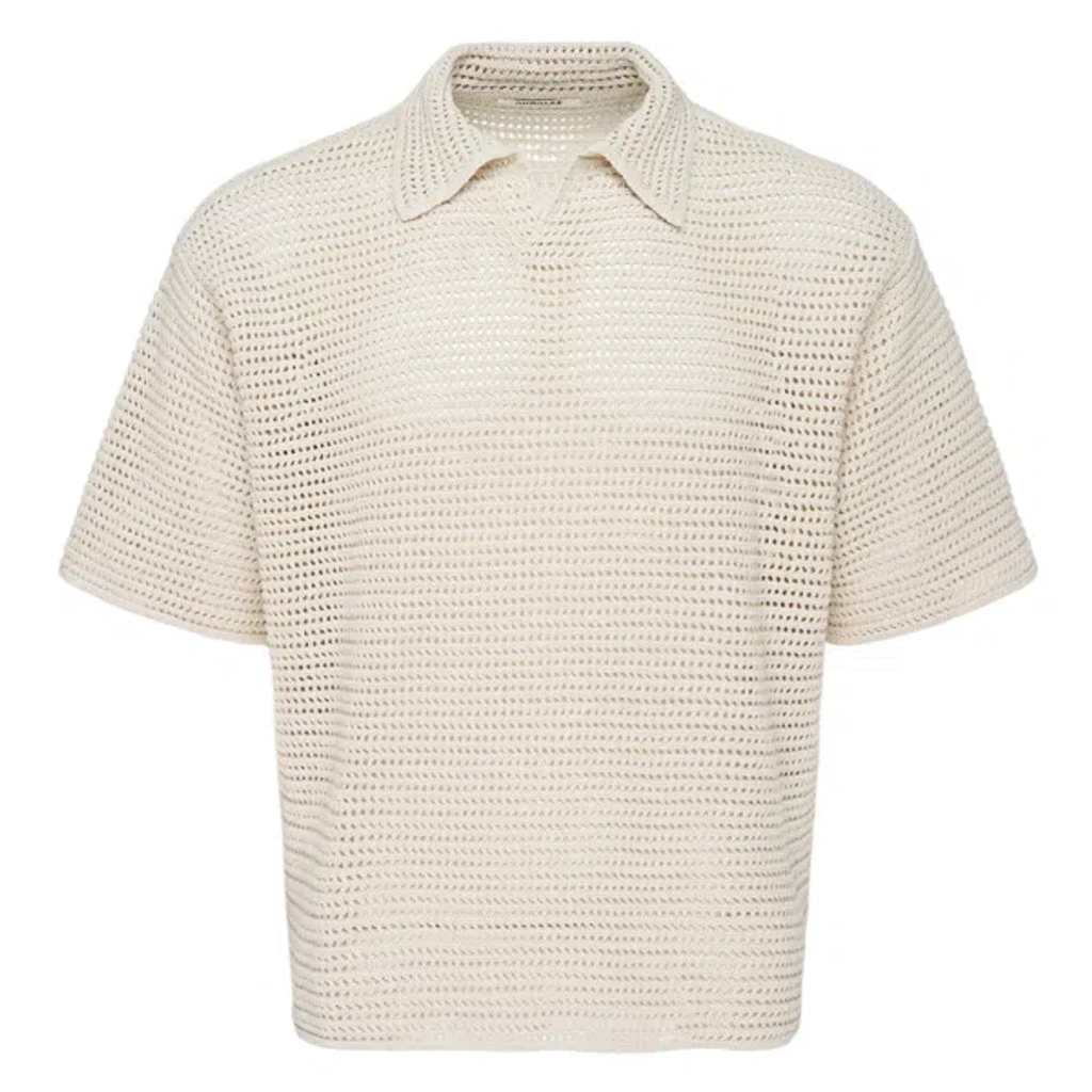Auralee Tussah Open-knit Silk And Cotton-blend Polo Shirt In