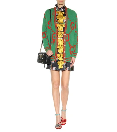 Shop Gucci Wool Cardigan In Vilraet  Greee