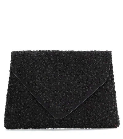 Dries Van Noten Beaded Envelope Clutch Bag, Black In Llack