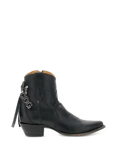 Comme Des Garçons Short Texano Boots In Black