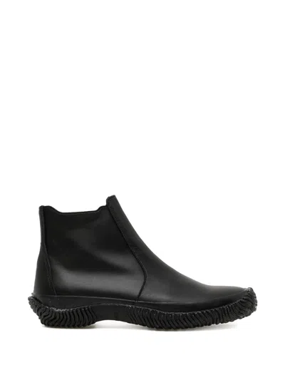 Comme Des Garçons Textured-sole Ankle Boots In Black