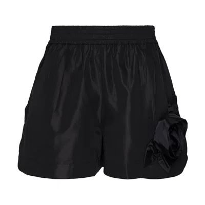 Simone Rocha Pressed Rosette Split-hem Shorts In Multi