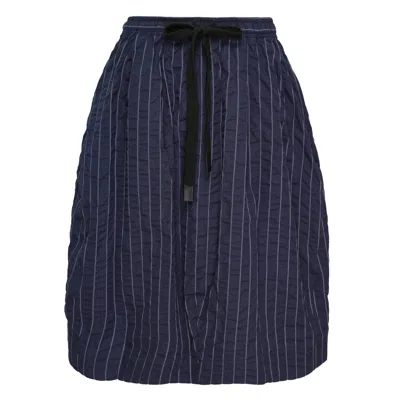 Lee Mathews Frances Pinstripe-pattern Skirt In Blue