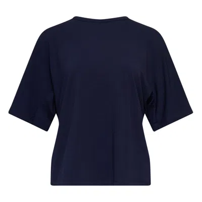 Ych Backless Draped T-shirt In Blue