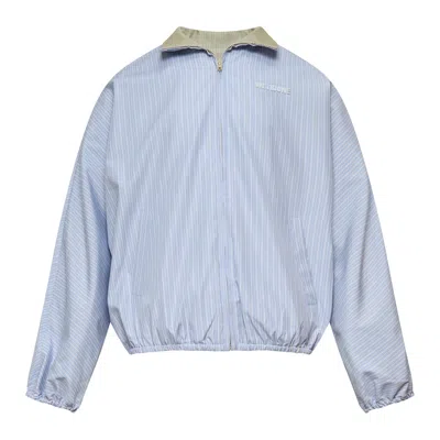 We11 Done Sky Striped Dolman Jumper In Blue