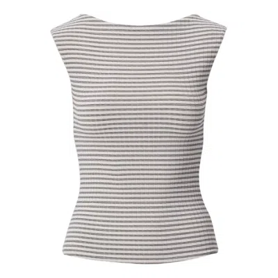 Rag & Bone Luca Stripe Rib Open Back Tee In Multi