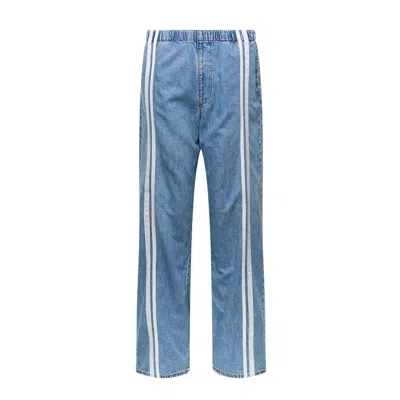 Rag & Bone Miramar Terry Pull On Wide Leg Sweatpant Jeans In Sport In Blue