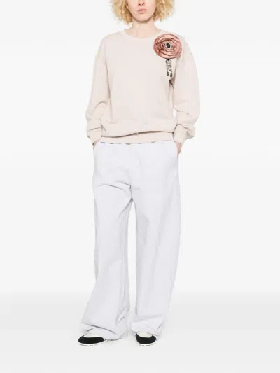 Pinko Distressed Sweatshirt In White
