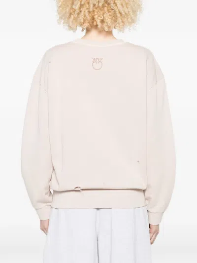Pinko Distressed Sweatshirt In White