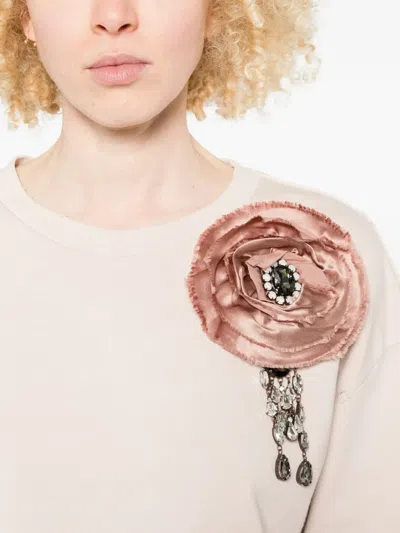 Pinko Distressed Sweatshirt In White