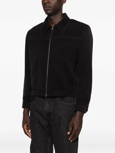 Second / Layer Herman Contrast-stitch Jacket In Black