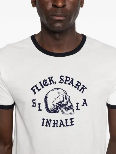 Second / Layer Second Layer Flick Spark Inhale Cotton Ringer T-shirt In White