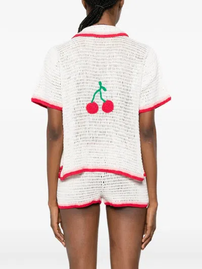 Leslie Amon La Ruby Crochet Shirt In Multi