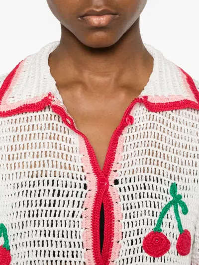 Leslie Amon La Ruby Crochet Shirt In Multi