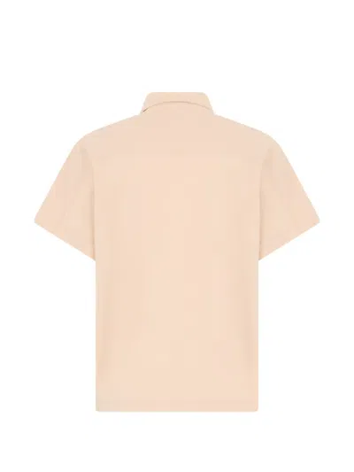 Slowear Short-sleeve Button-placket Blouse In Neutral