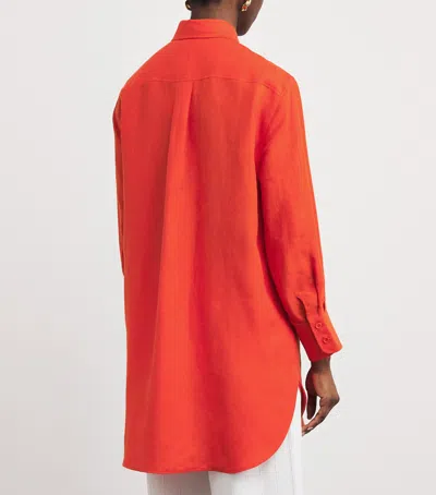 Eres Linen Button-front Shirt In Red