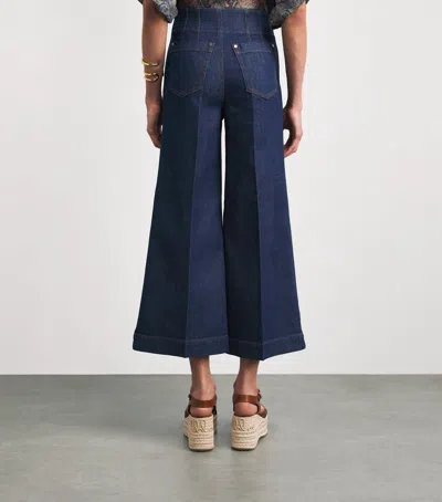 Zimmermann Aster Cropped Flared-leg Denim Jeans In Blue
