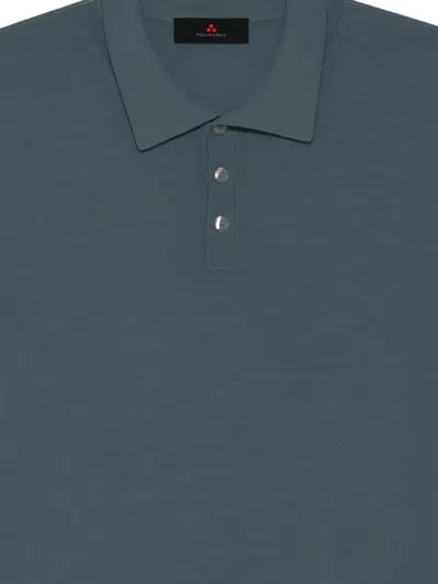 Peuterey Light Blue Solid Polo In Blue