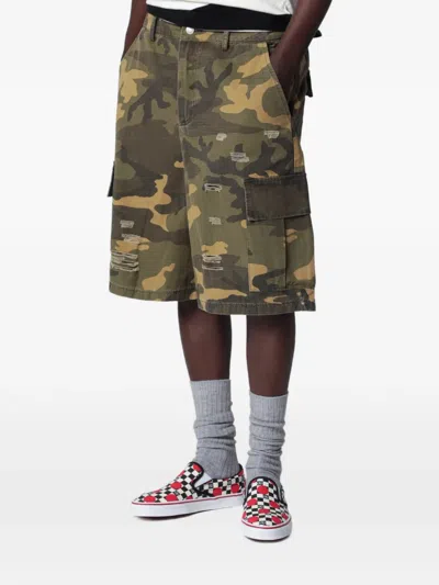 Dagger Distressed-effect Camouflage-print Shorts In Multi