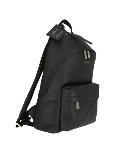 Off-white Industrial-strap Pebbled-leather Backpack In Pattern